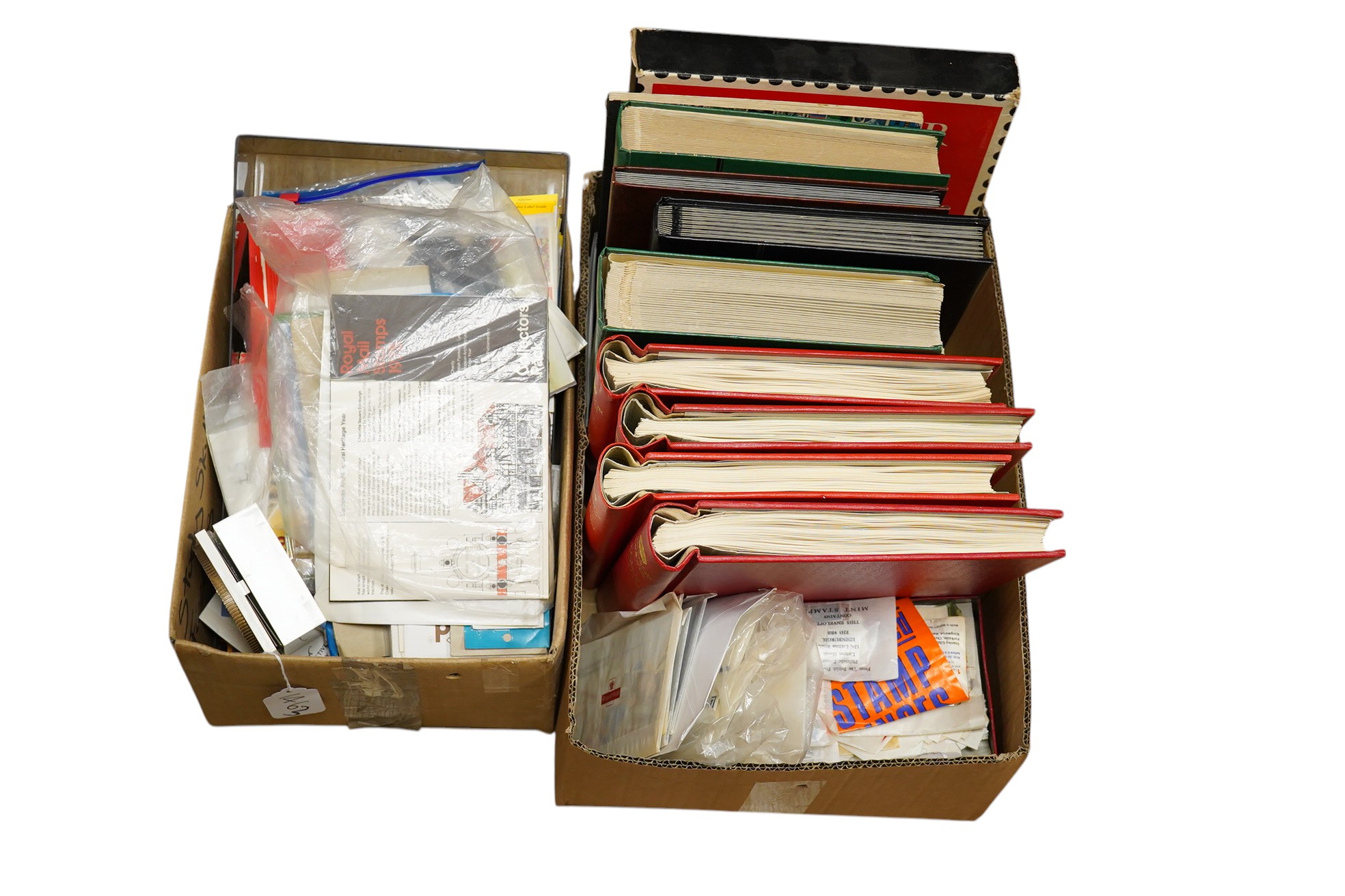 A stamp collection contained in eight albums, including four Windsor Albums published by Stanley Gibbon for Great Britain Vols. I, II, III, and IV, containing mainly unused ERII definitives and other stamps, together wit